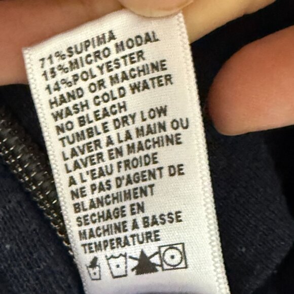 James Perse Navy Zip-Up Hoodie Size 4 With Pockets & Hood Supima & Modal Blend M - Picture 7 of 8